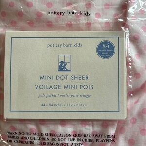 Pottery Barn Kids Pink Dot Sheer Curtain Panels 44x84 - 2 panels